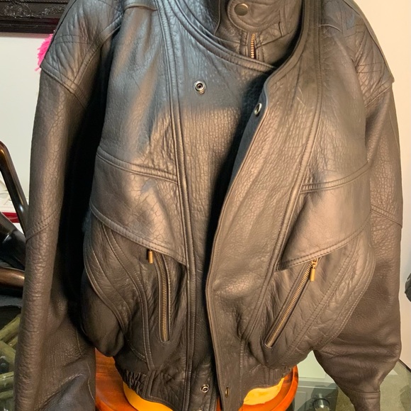 Chocolate Brown Leather Boomer Jacket - Picture 5 of 13
